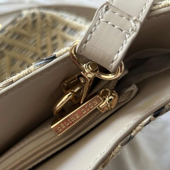 Celine Dion Natural Chevron Piacevole Libretto Tote w/ Ring Handles & Strap – OS - Picture 5 of 10